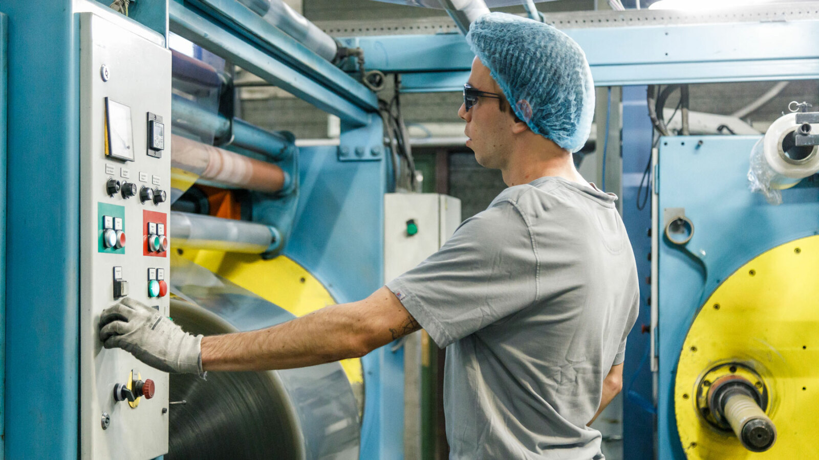 Man operating machine Man operating machine